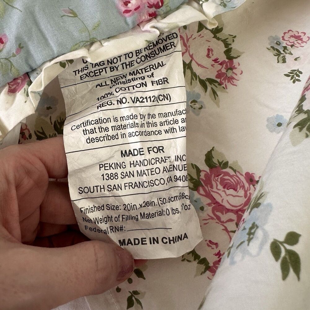 SIMPLY SHABBY CHIC RACHEL ASHWELL - FLORAL PATCHWORK RUFFLED STD. PILLOW SHAM - Picture 8 of 9